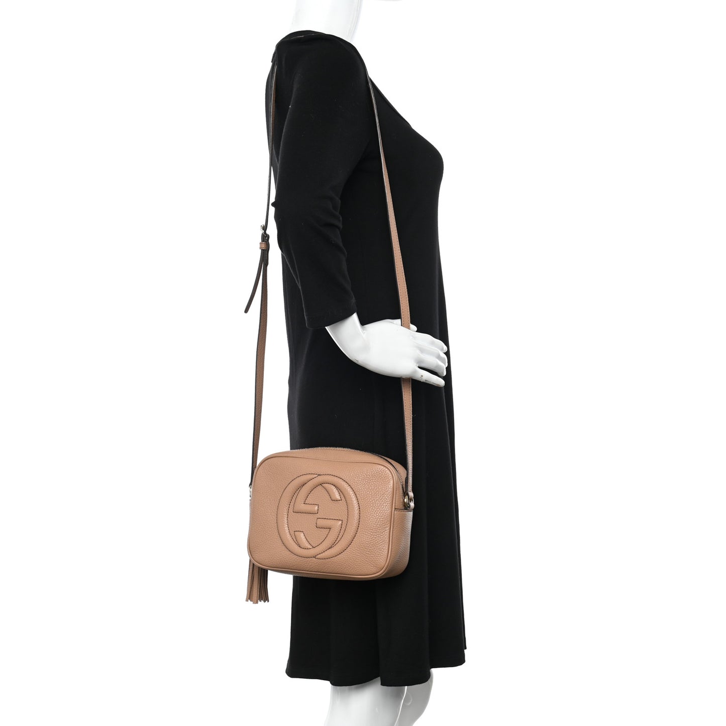 Pebbled Calfskin Small Soho Disco Bag Camelia