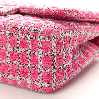 Chanel Tweed Quilted Jumbo Double Flap Hot Pink 8 of 8