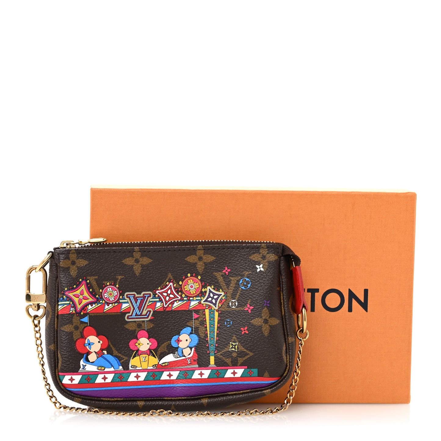 Monogram 2020 Christmas Animation Bumper Cars Mini Pochette Accessories Coquelicot