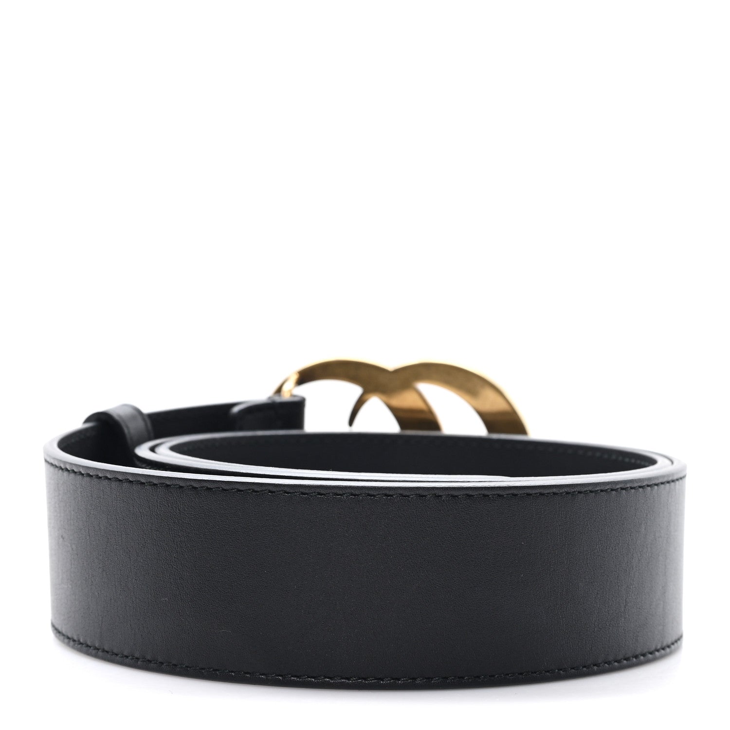 Gucci Moon Calfskin Pearl Double G 40mm Belt 85 34 Black Cream 2 of 5