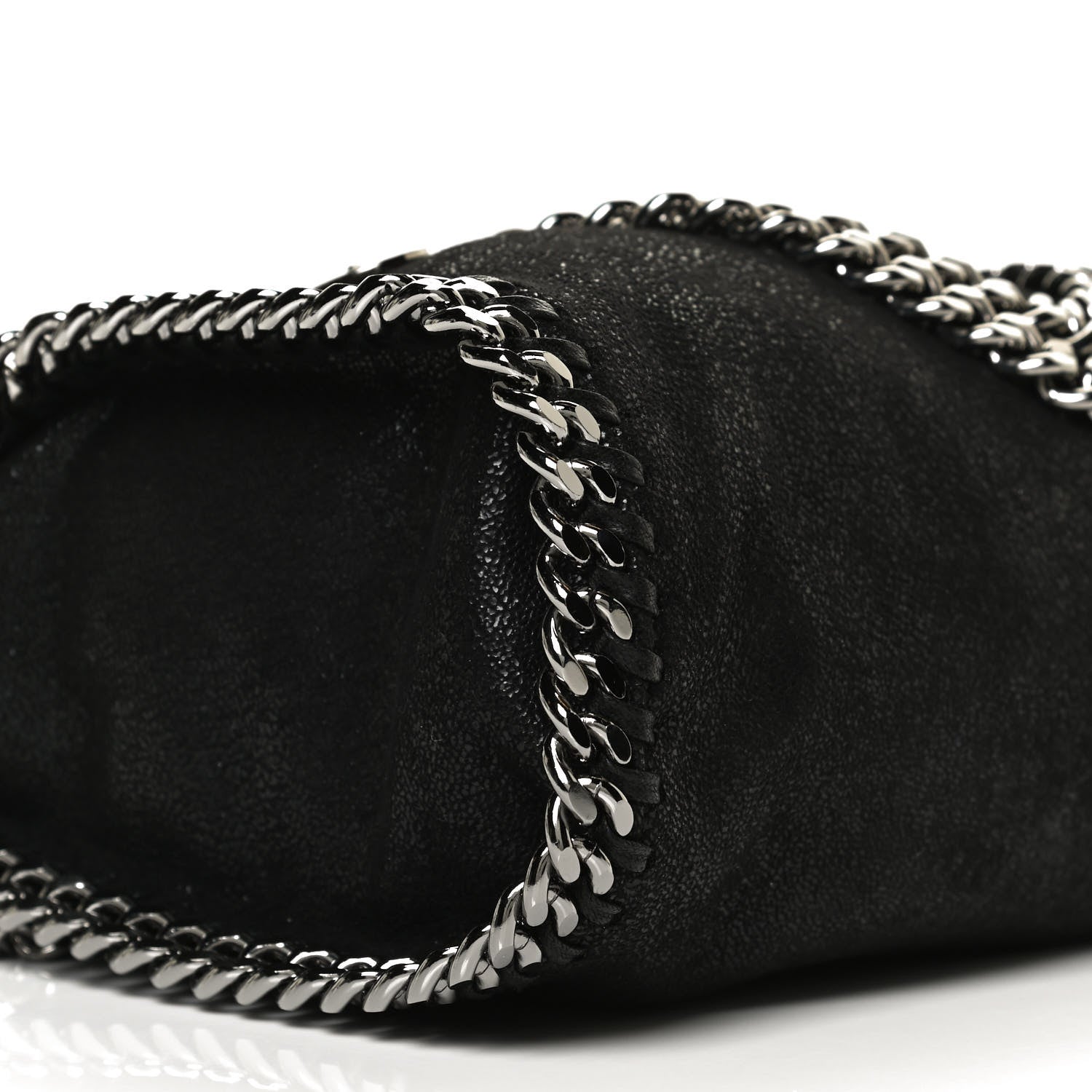 Stella McCartney Shaggy Deer Mini Falabella Fold Over Tote Black 7 of 10
