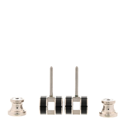 Hermes Palladium Lacquered Mini Pop H Earrings Black 3 of 6