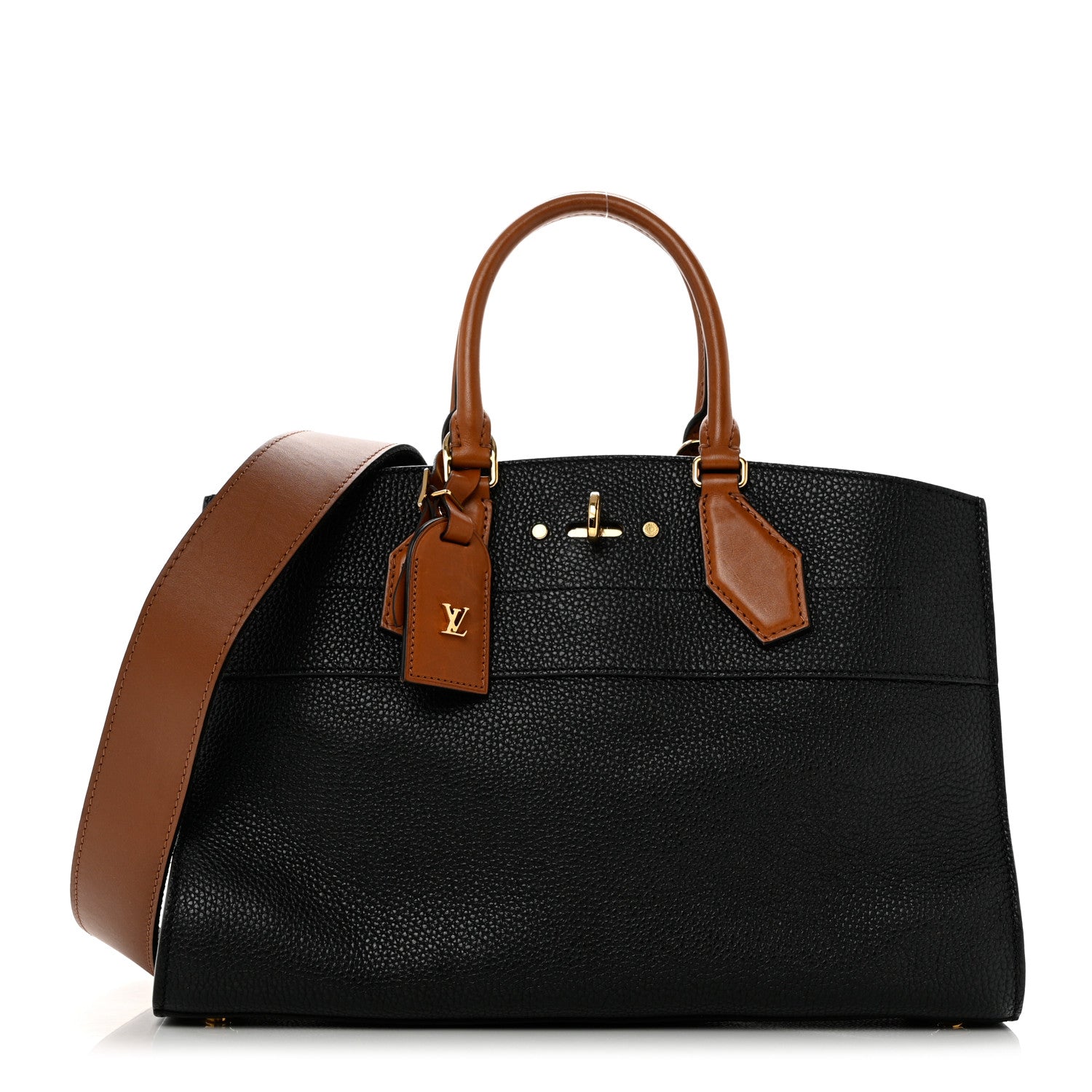 Louis Vuitton Calfskin City Steamer EW Black Gold 1 of 11