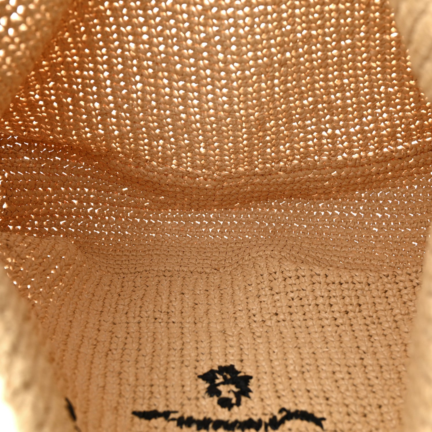 Prada Yarn Raffia Effect Crochet Embroidered Logo Tote Naturale 5 of 10