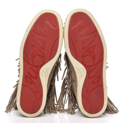 Christian Louboutin Veau Velours Spikes Womens Coachelita Flat Sneakers 36 Beige 5 of 9