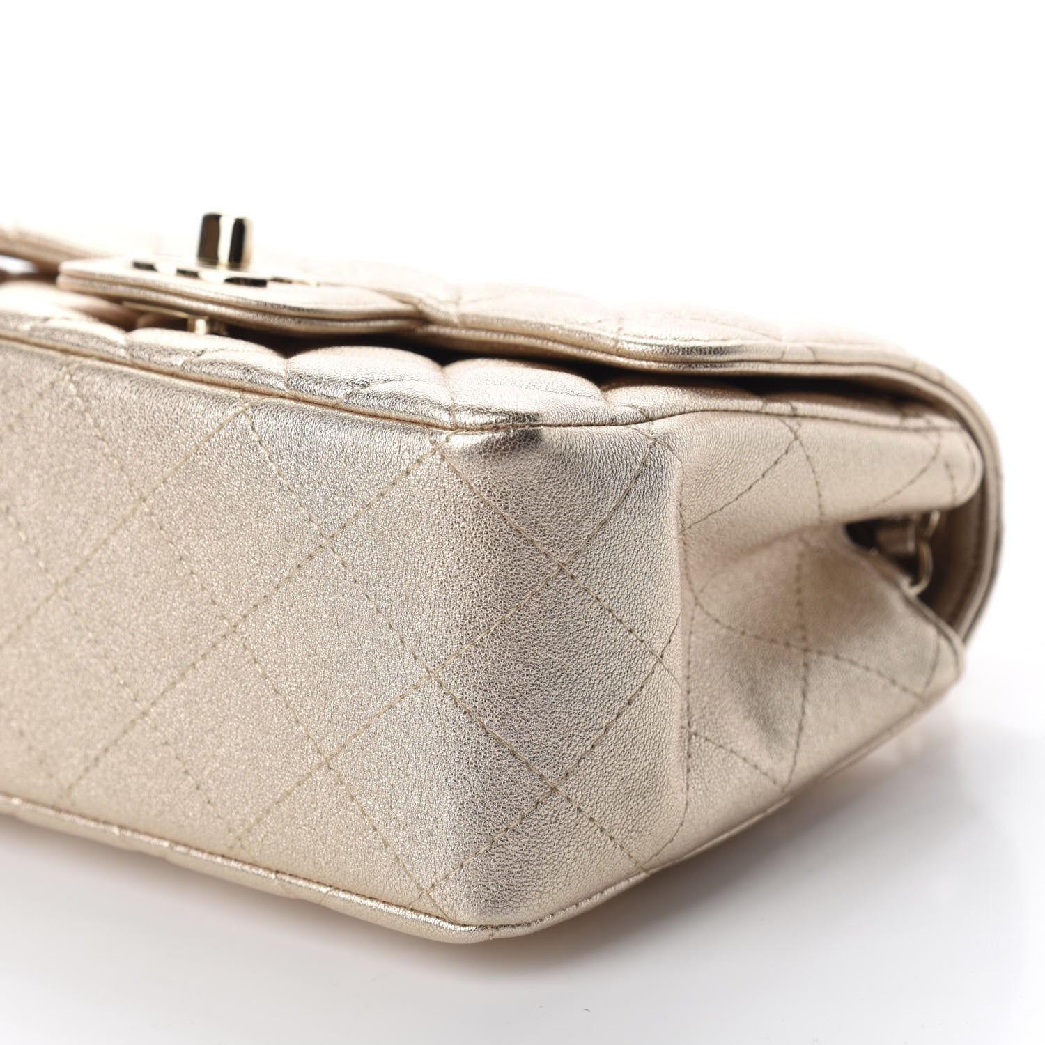 Chanel Metallic Lambskin Quilted Mini Square Flap Gold 6 of 9
