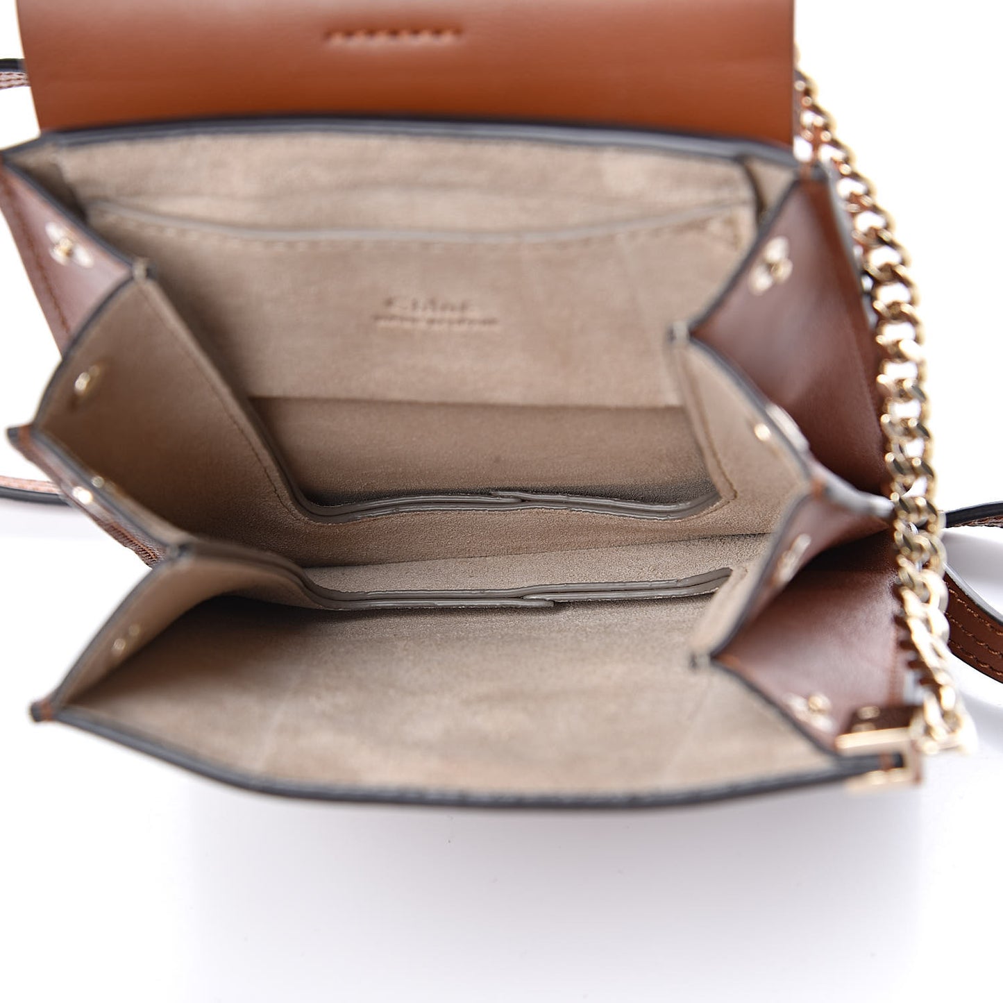 Suede Calfskin Mini Faye Bracelet Bag Tobacco