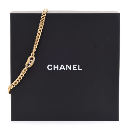 Chanel Crystal Chain Link CC Choker Necklace Gold 6 of 6