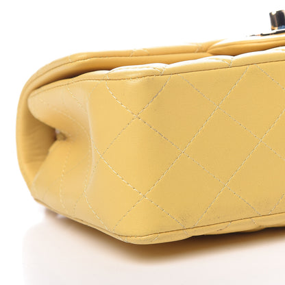 Chanel Lambskin Quilted Mini Rectangular Flap Yellow 9 of 16