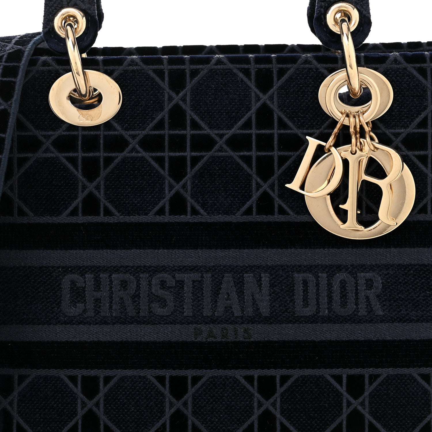 Christian Dior Velvet Cannage Medium Lady D-Lite Blue 8 of 10