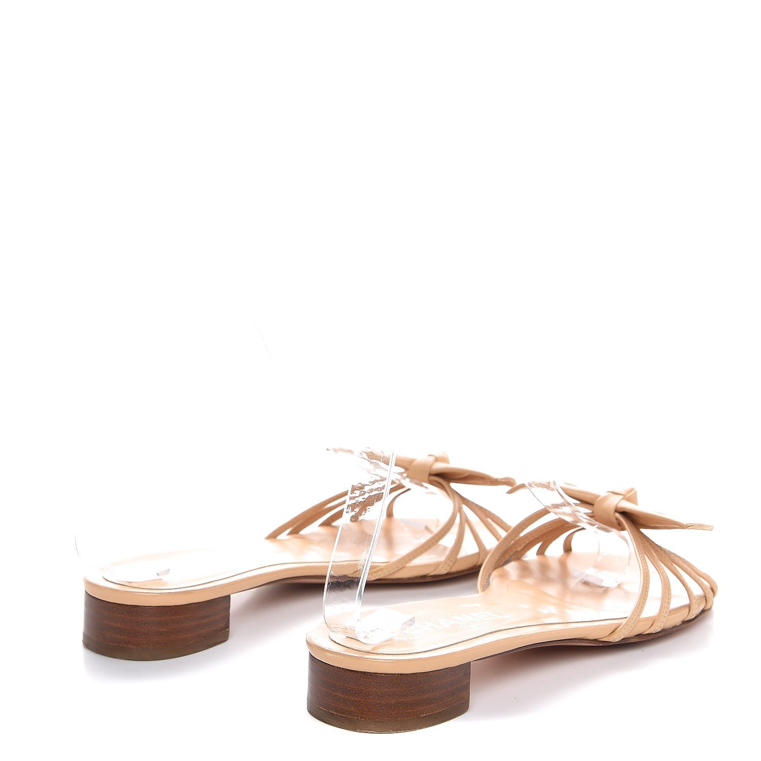 Chanel Lambskin CC Bow Sandals 36.5 Beige 4 of 11