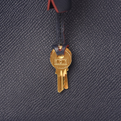 Hermes Epsom Contour Birkin 25 Bleu Indigo Rouge H 15 of 34