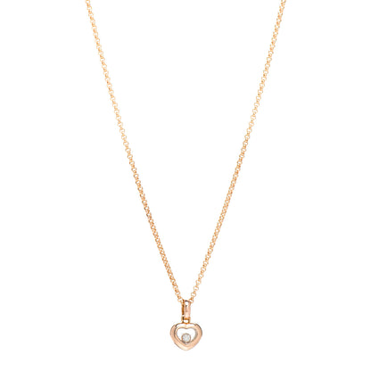 Chopard 18K Yellow Gold Diamond Happy Diamonds Icons Floating Heart Pendant Necklace 1 of 4