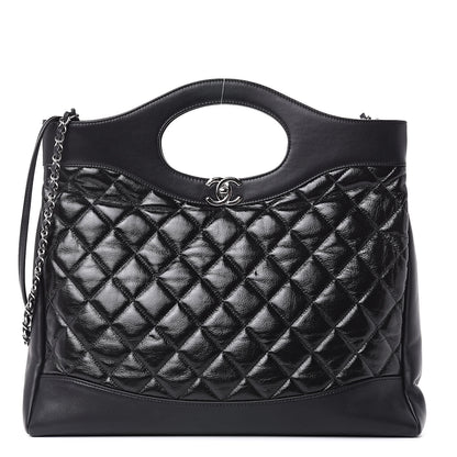 Chanel Aged Calfskin Quilted Large 31 Shopping Bag Black 1 of 11