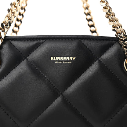Burberry Lambskin Suede Quilted Small Double Cube Bag Black 8 of 10