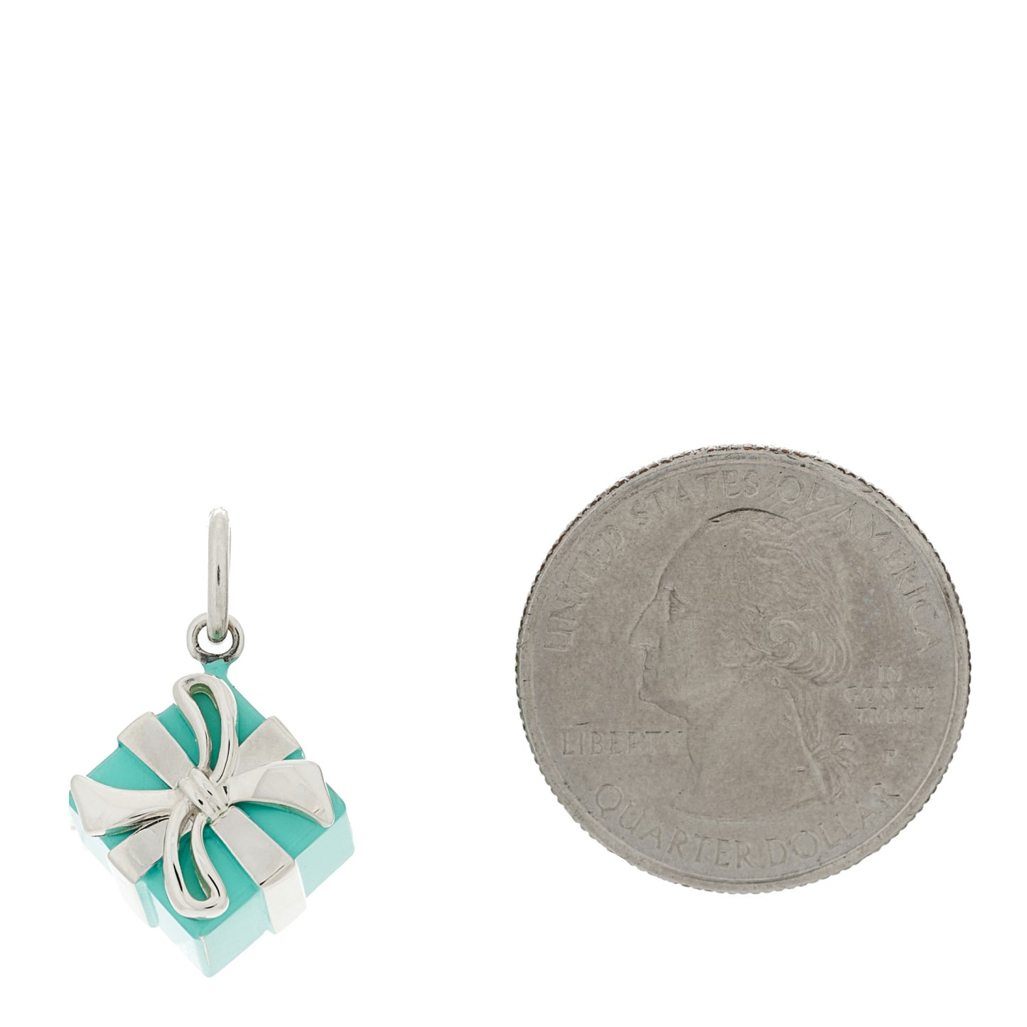 Sterling Silver Enamel Gift Box Charm Blue