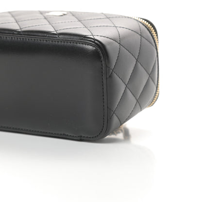 Chanel Lambskin Quilted Small Vanity Case With Chain Black 10 of 11
