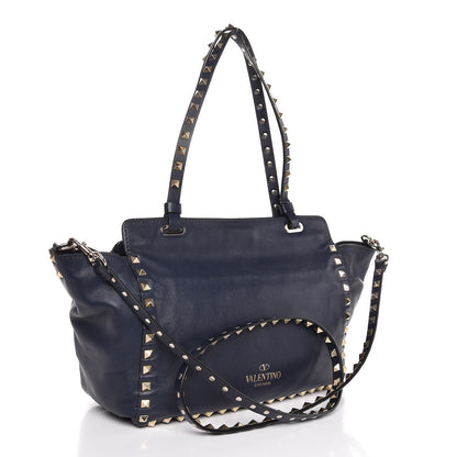 Valentino Garavani Vitello Small Rockstud Tote Marine 3 of 6