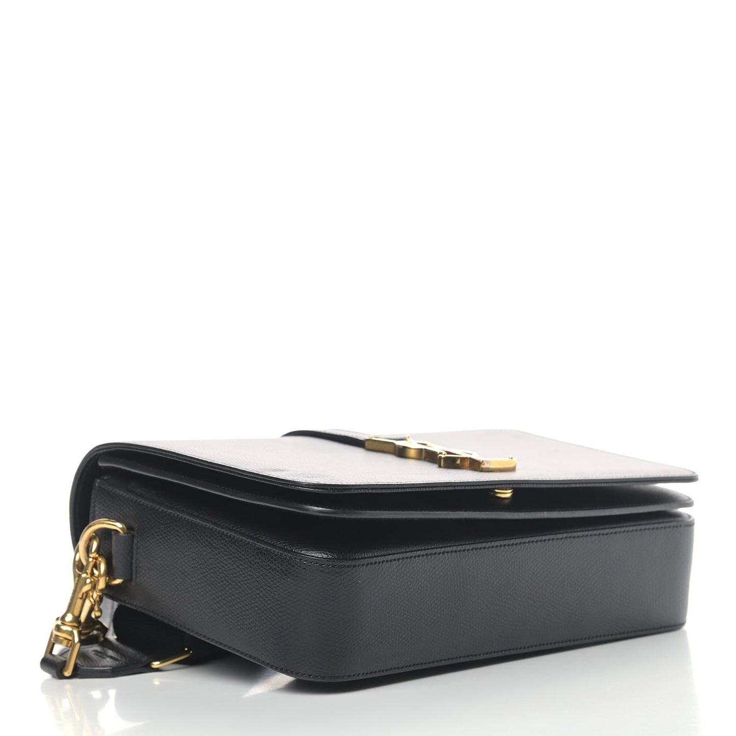 Textured Calfskin Medium Classic Monogram Universite Bag Black