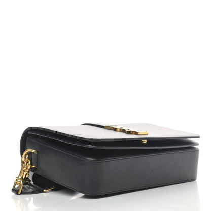 Saint Laurent Textured Calfskin Medium Classic Monogram Universite Bag Black 3 of 4