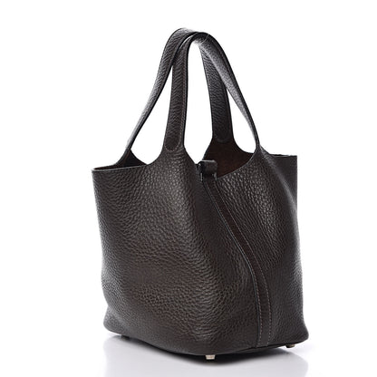Hermes Taurillon Clemence Picotin Lock 18 PM Chocolate 3 of 12