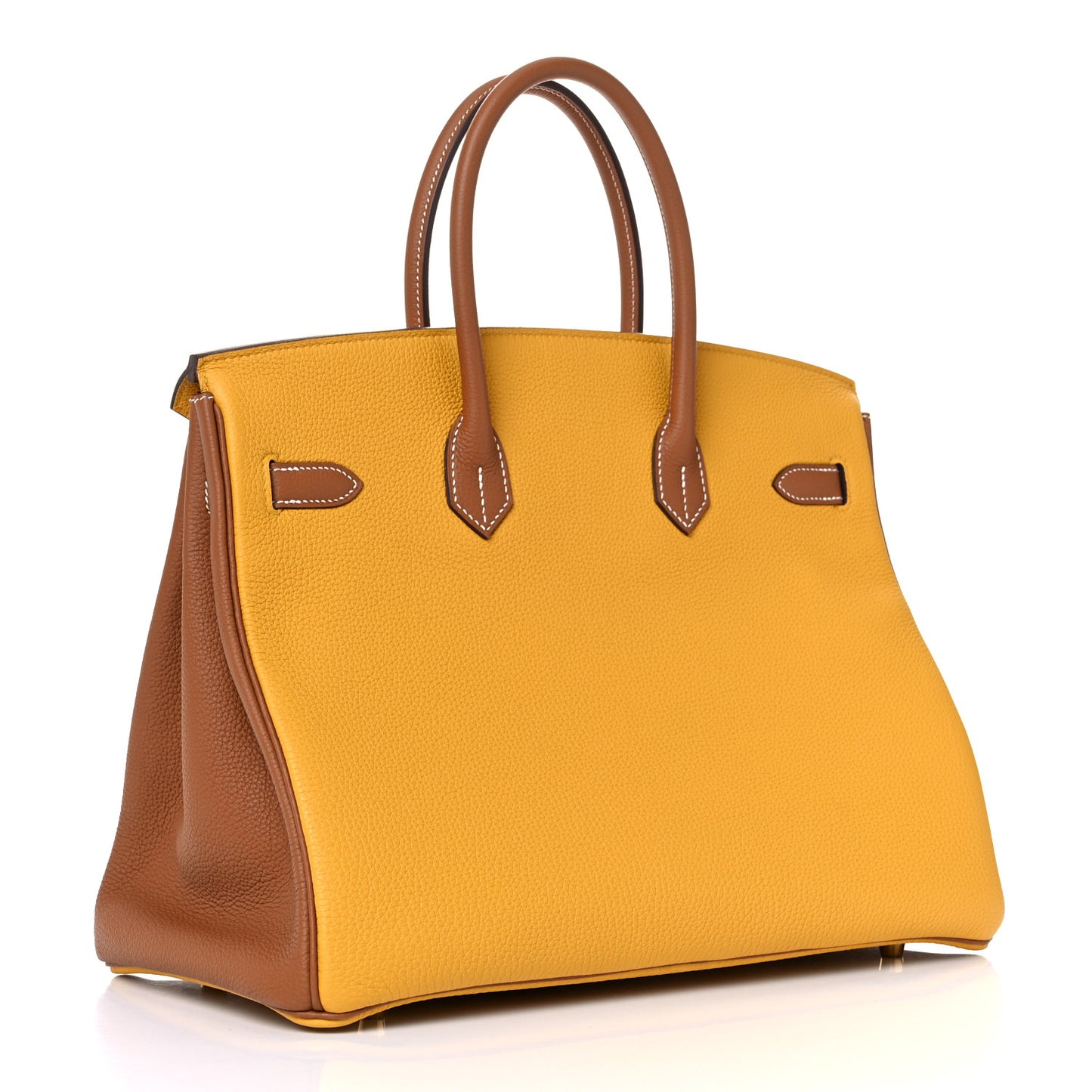 Togo Bi Color Horseshoe Birkin 35 Jaune Ambre Gold