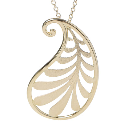 Tiffany 18K Yellow Gold Paloma Picasso Villa Palm Leaf Pendant Necklace 4 of 7