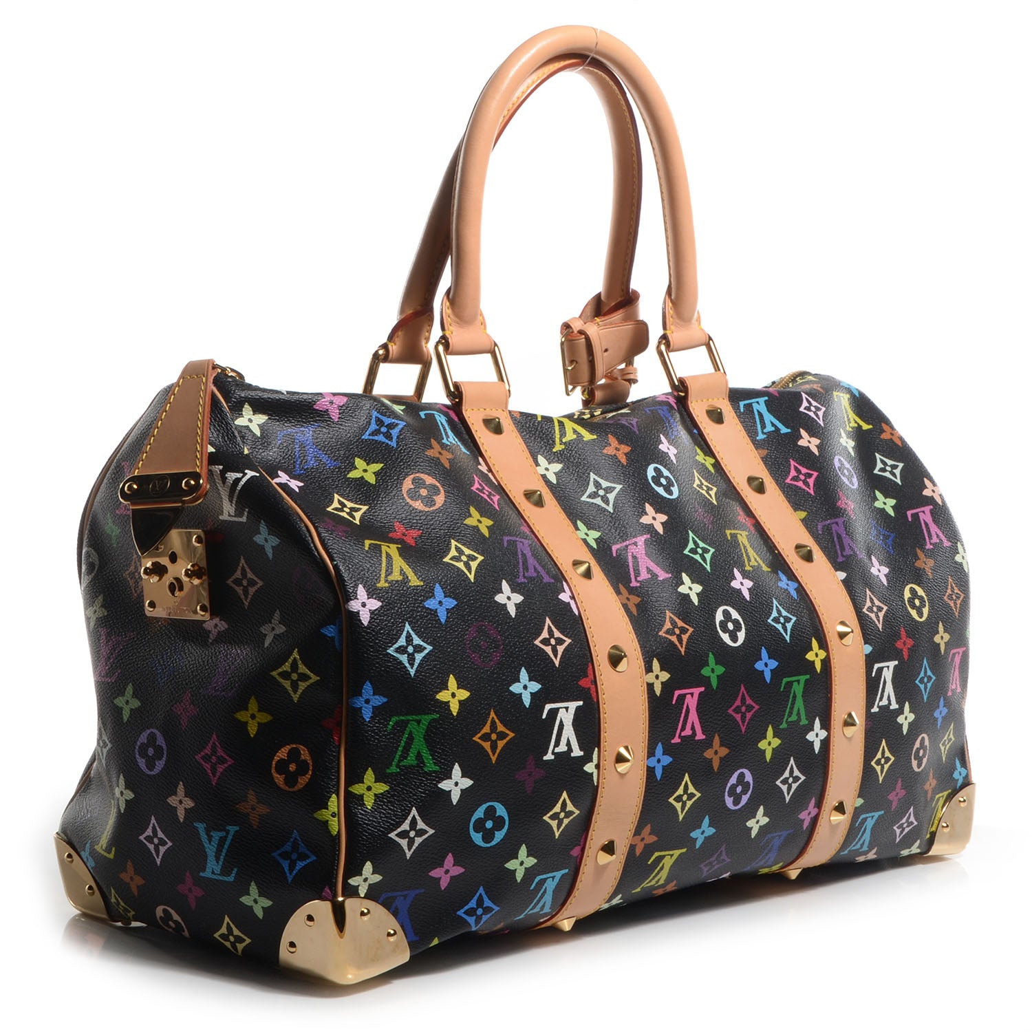 Louis Vuitton Monogram Multicolor Keepall 45 Black 3 of 7