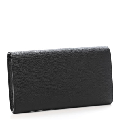 Celine Grained Calfskin Large Trotteur Multifunction Flap Wallet Black 2 of 5
