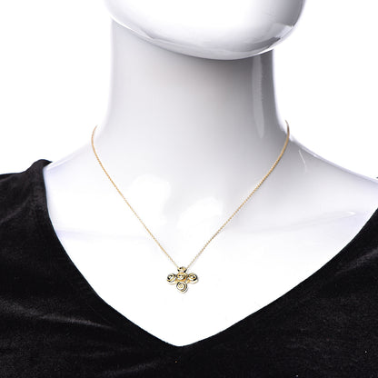 Tiffany 18K Yellow Gold Spiro Swirl Cross Pendant Necklace 2 of 7