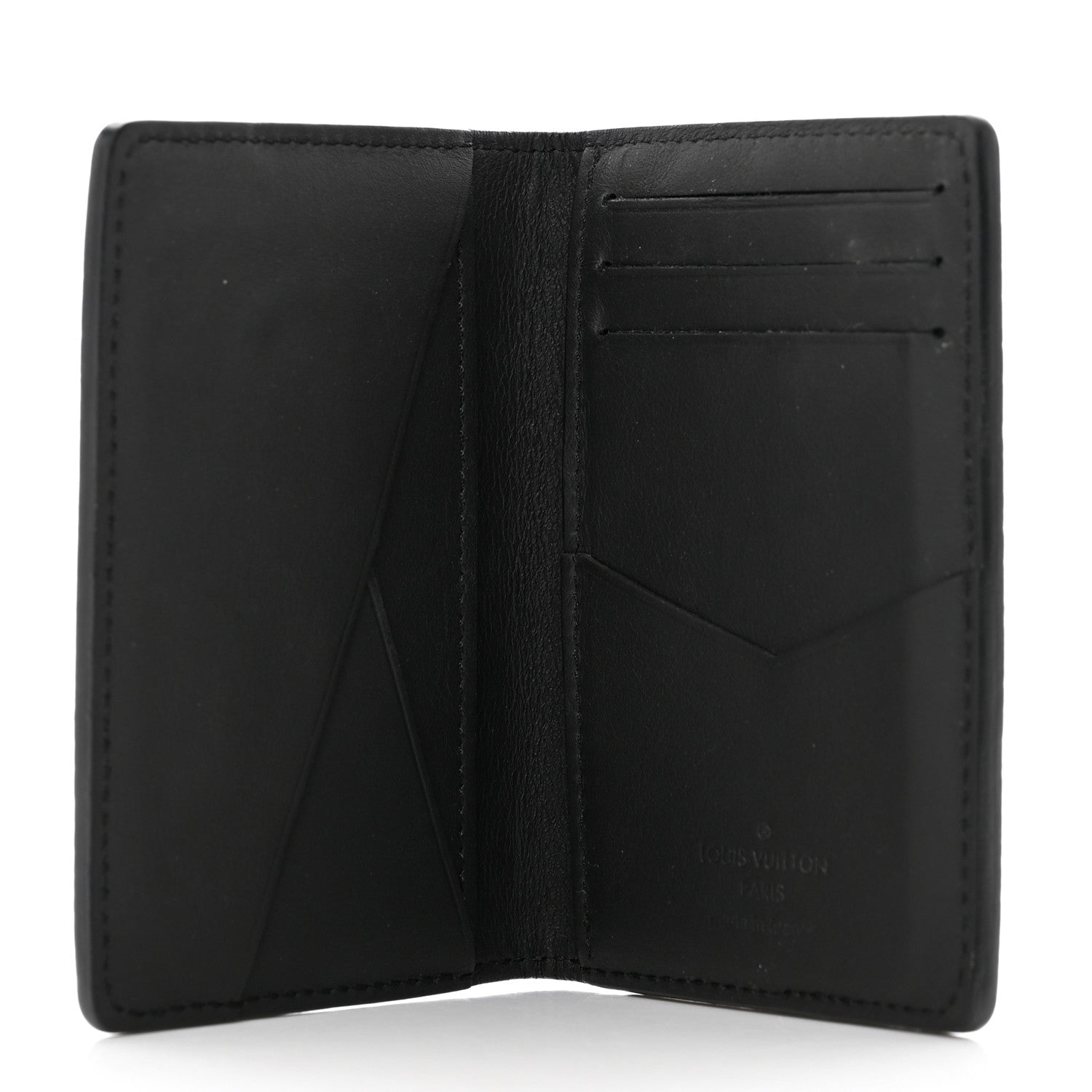 Louis Vuitton Grained Calfskin Aerogram Pocket Organizer Black 5 of 6