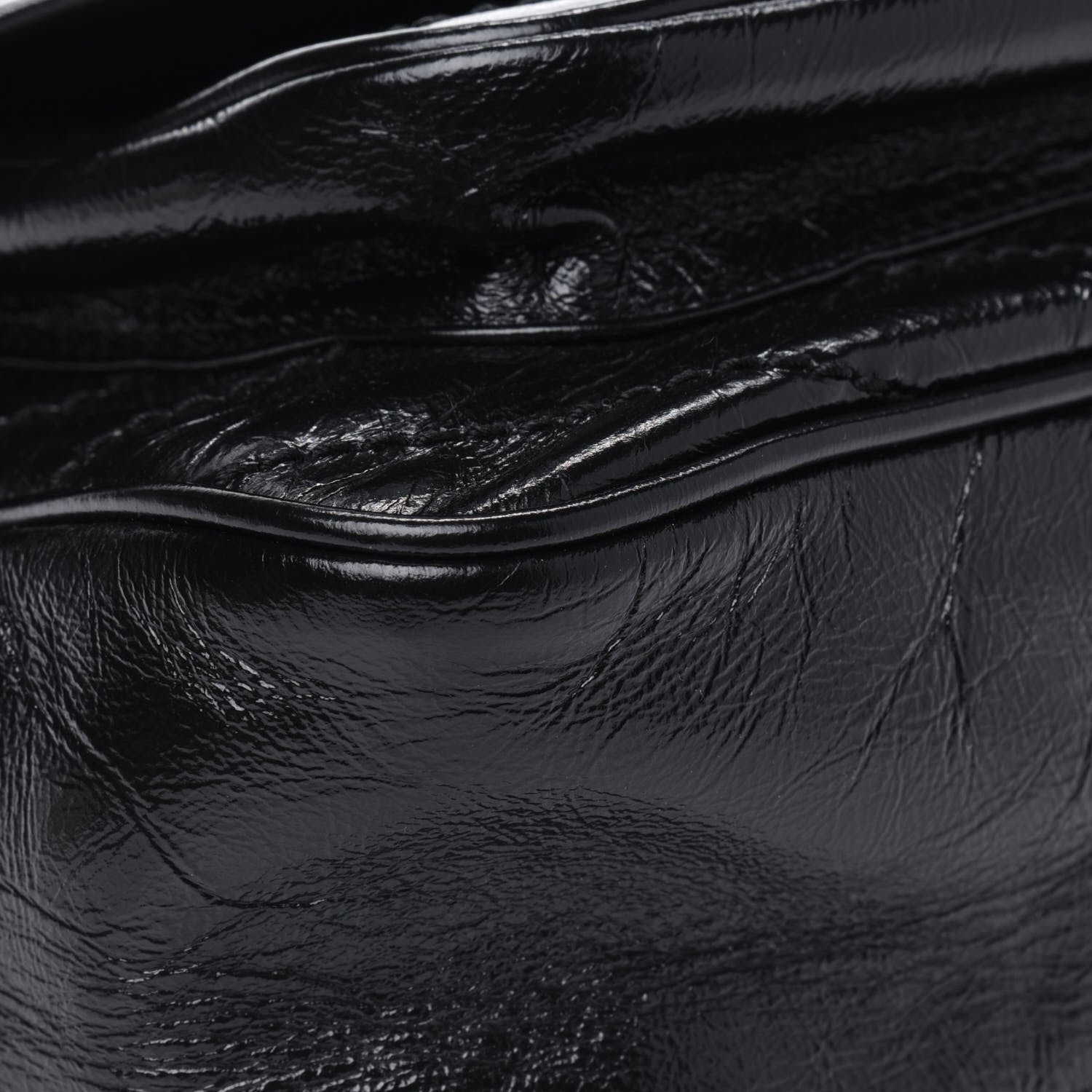 Saint Laurent Crinkled Calfskin Matelasse Monogram Medium Niki Chain Satchel Black 10 of 14