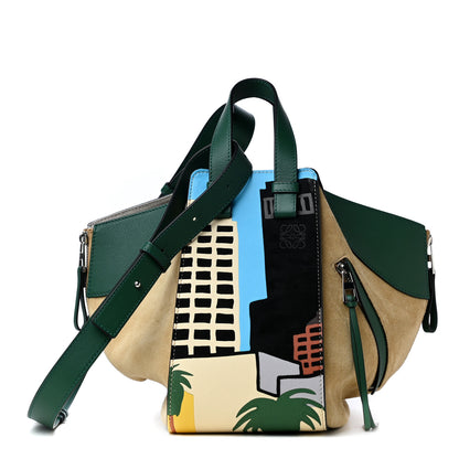 Loewe Calfskin Suede Small LA Hammock Shoulder Bag Gold Multicolor 1 of 4