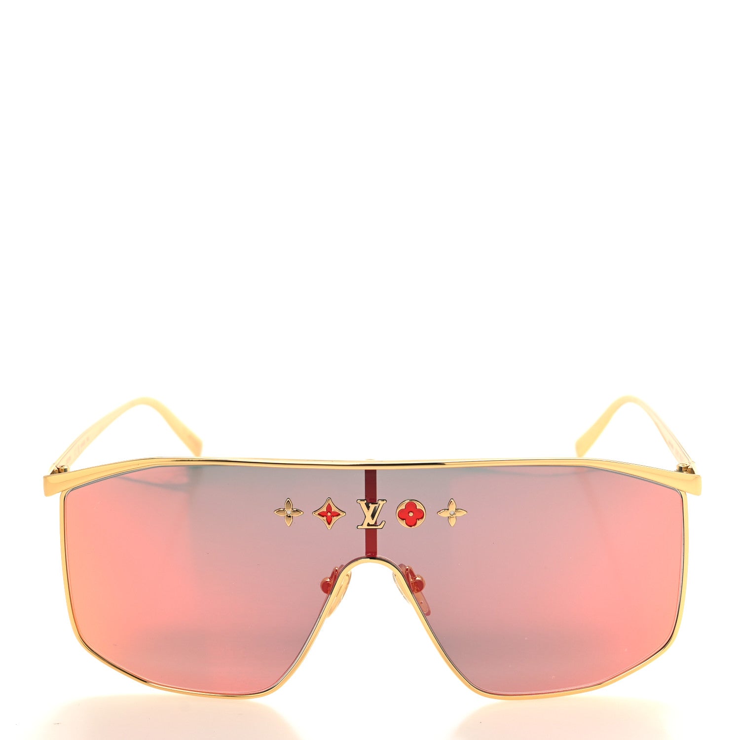 Louis Vuitton Metal LV Golden Mask Sunglasses Z2727U Gold 2 of 7