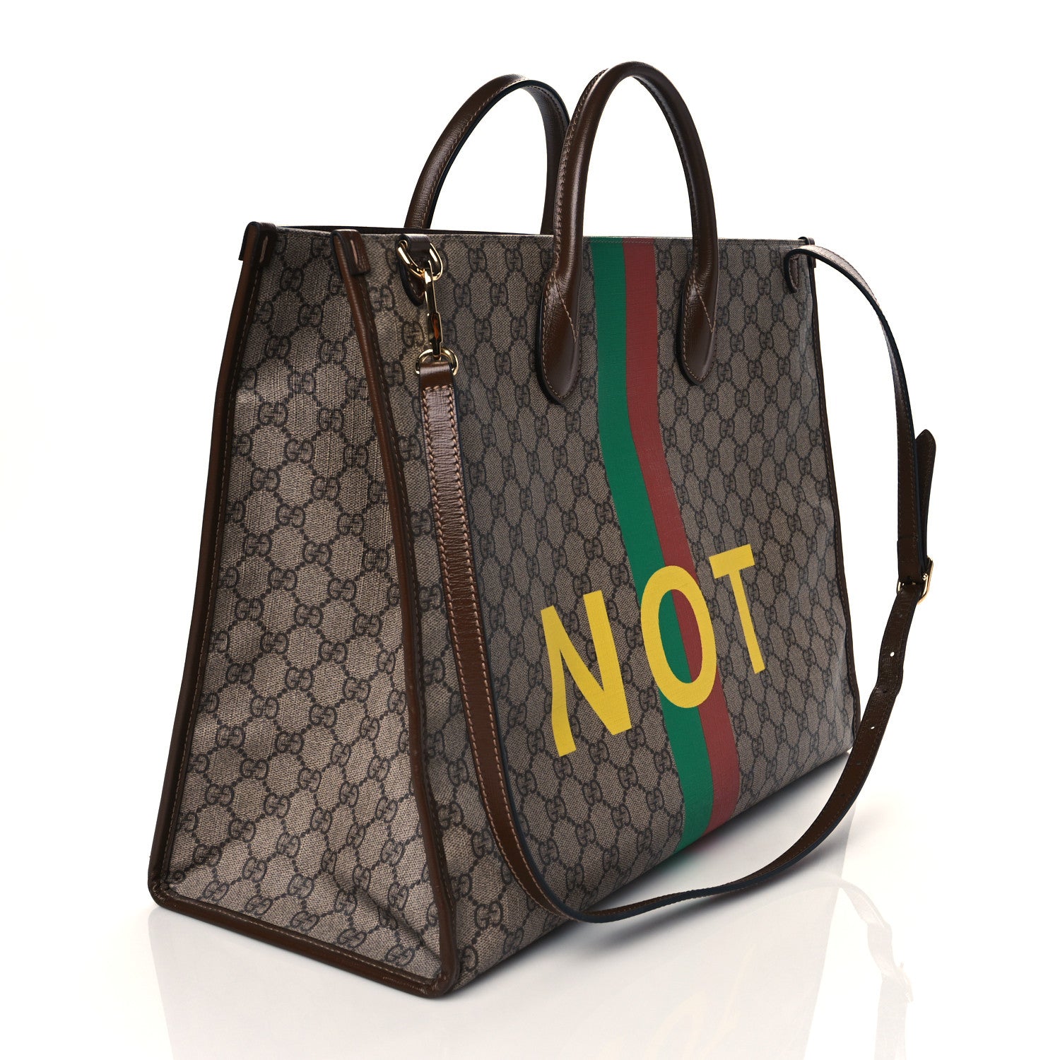 Gucci GG Supreme Monogram Fake/Not Large Retro Interlocking G Tote Bag Beige Brown Sugar 3 of 11