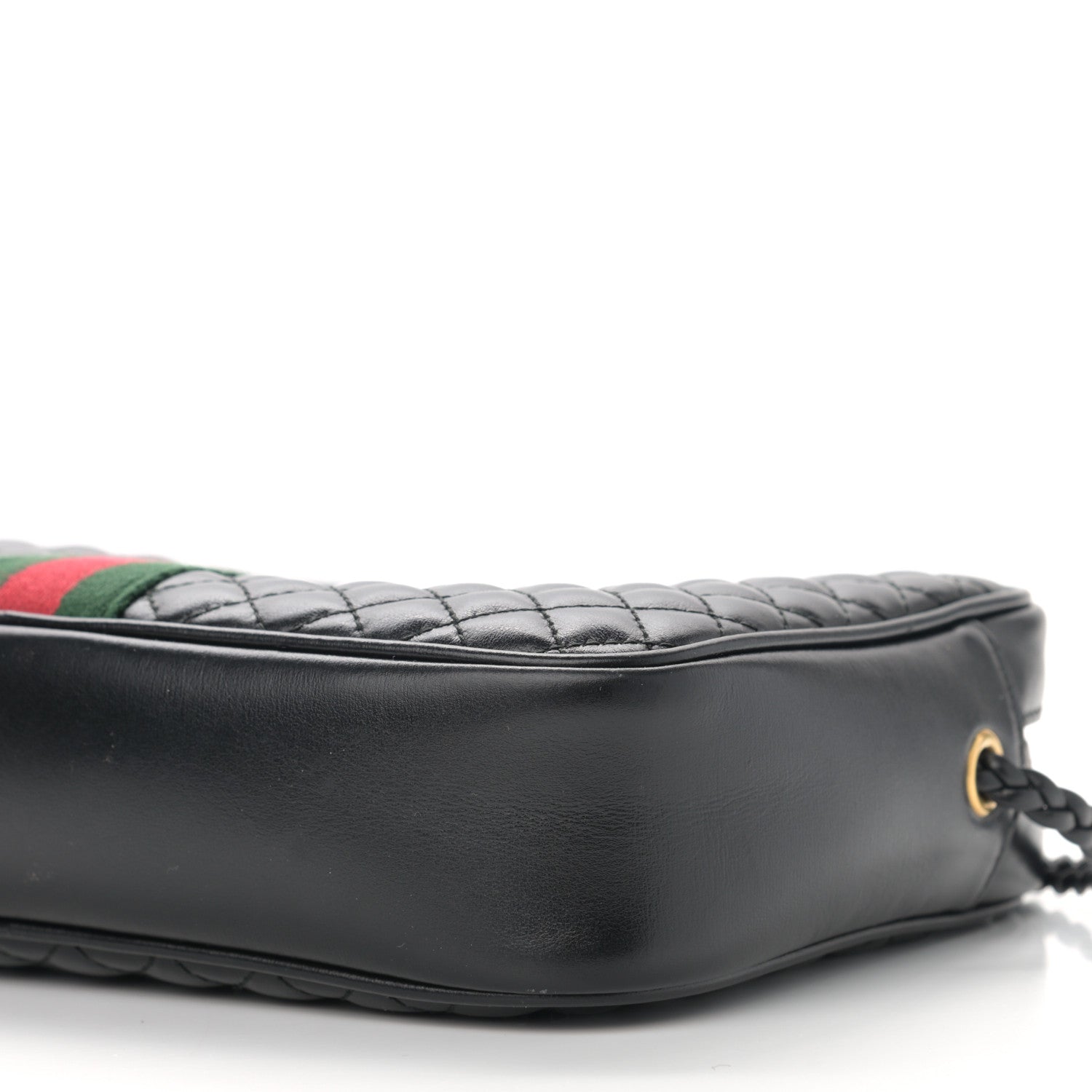 Gucci Calfskin Web Trapuntata Small GG Shoulder Bag Black 10 of 13