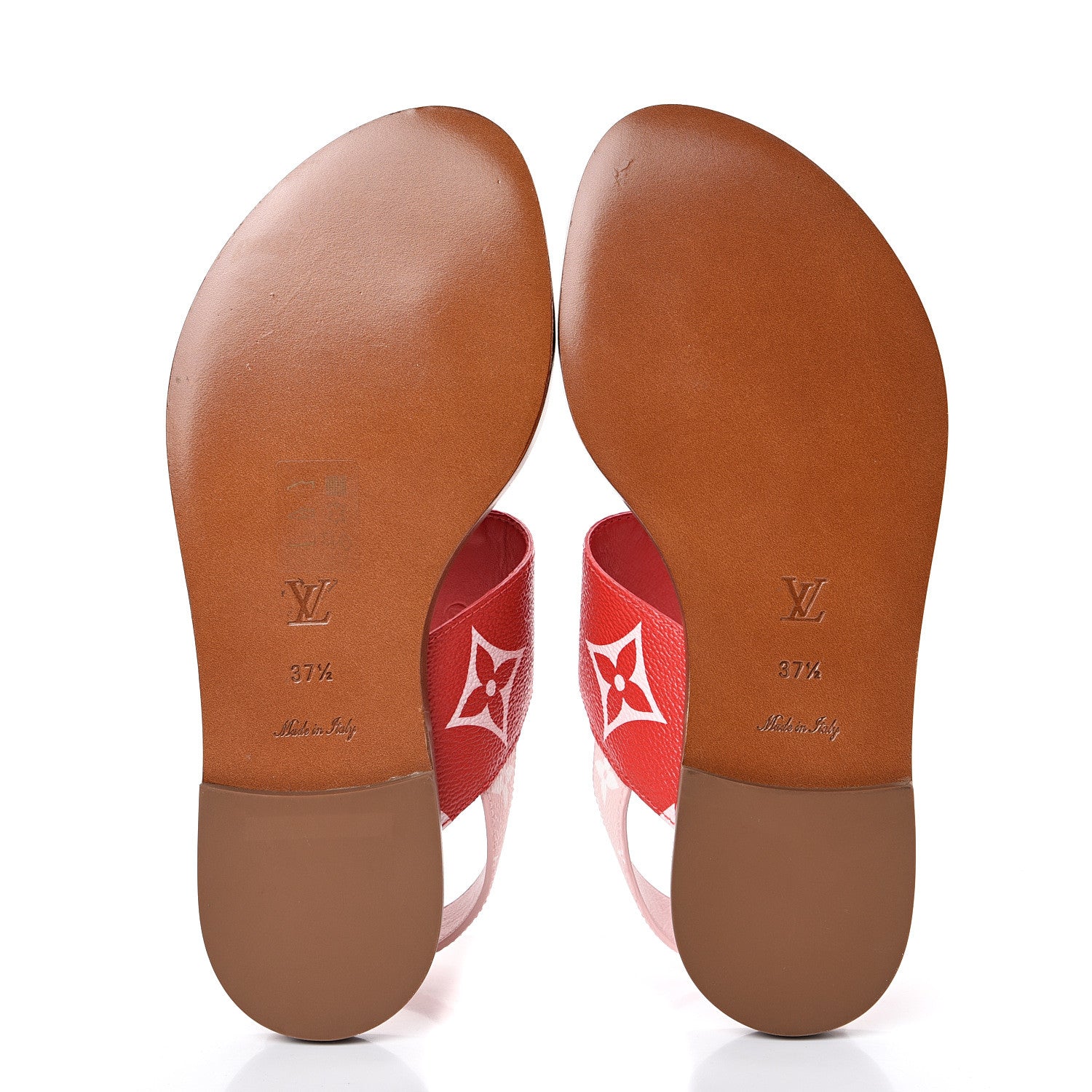 Louis Vuitton Monogram Giant Sandals 37.5 Rouge 5 of 8