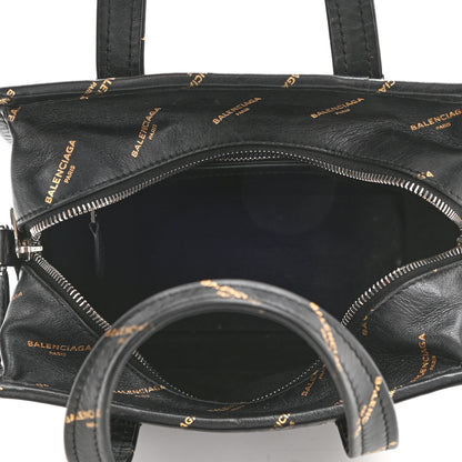 Balenciaga Calfskin Allover Logo XS Bazar Shopper Tote Black Gold 5 of 10