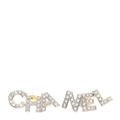 Chanel Crystal Pearl Signature Stud Earrings Gold 1 of 5
