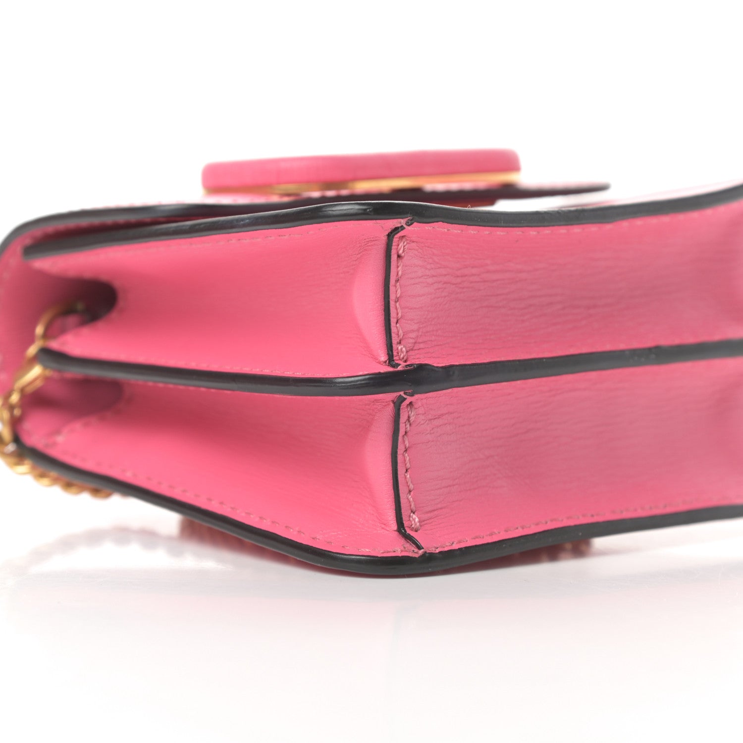 Valentino Garavani Smooth Calfskin Vlogo Compact Wallet with Chain Feminine Pink 8 of 10