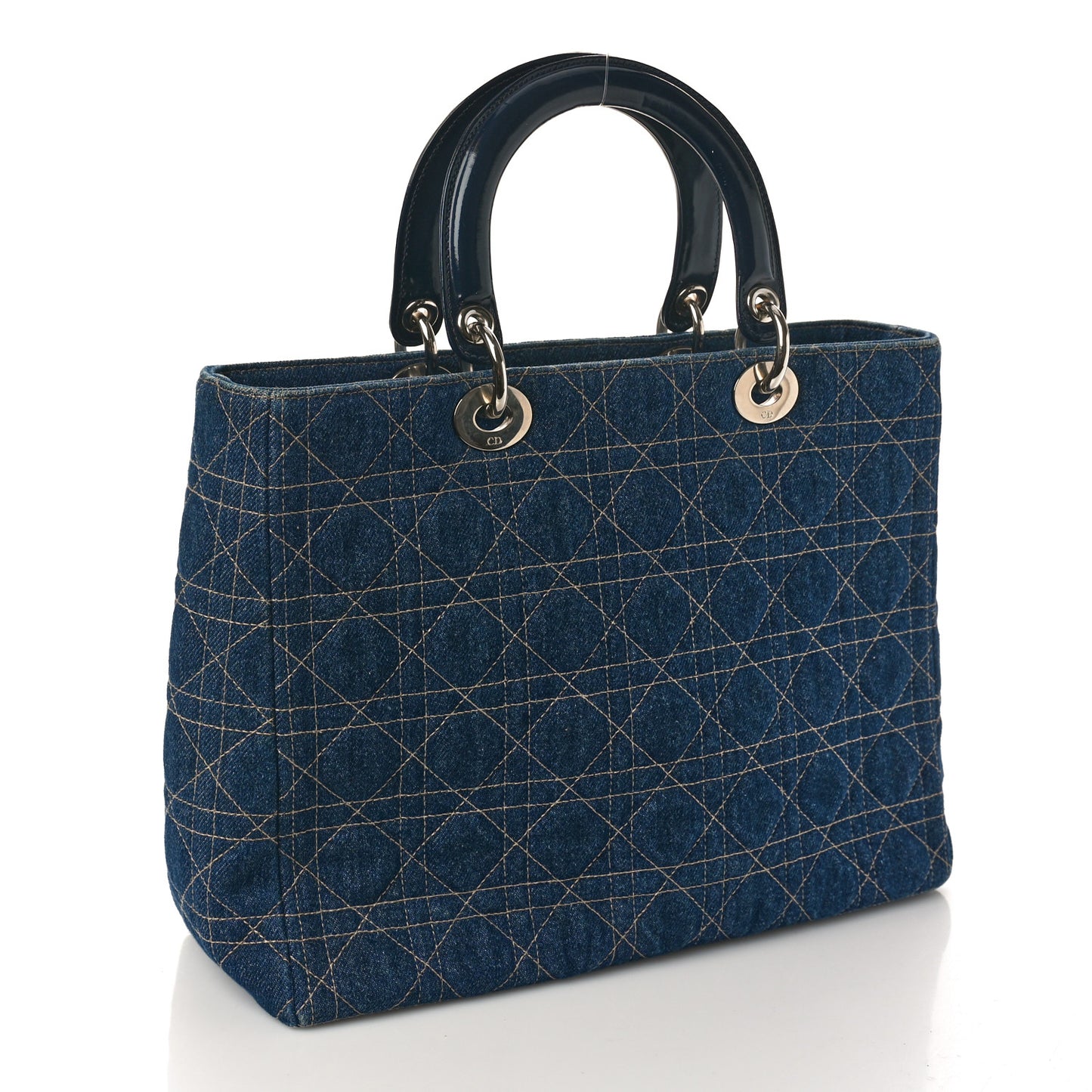Denim Cannage Large Lady Dior Blue