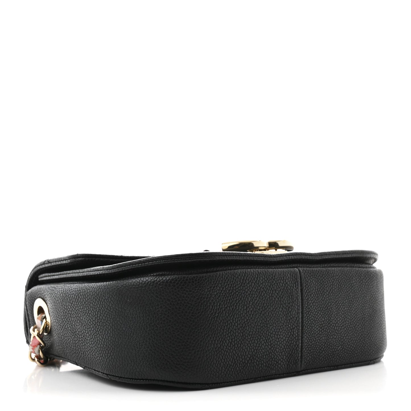 Grained Calfskin Quilted Small Cuba Top Handle Flap Black