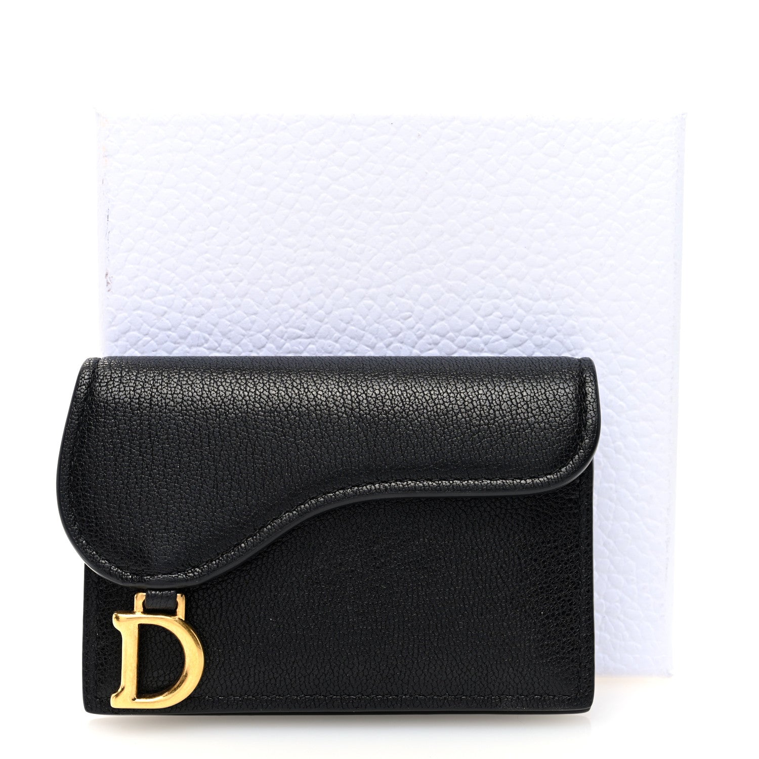 Christian Dior Goatskin Saddle Card Holder Black 7 of 7