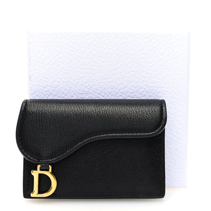 Christian Dior Goatskin Saddle Card Holder Black 7 of 7