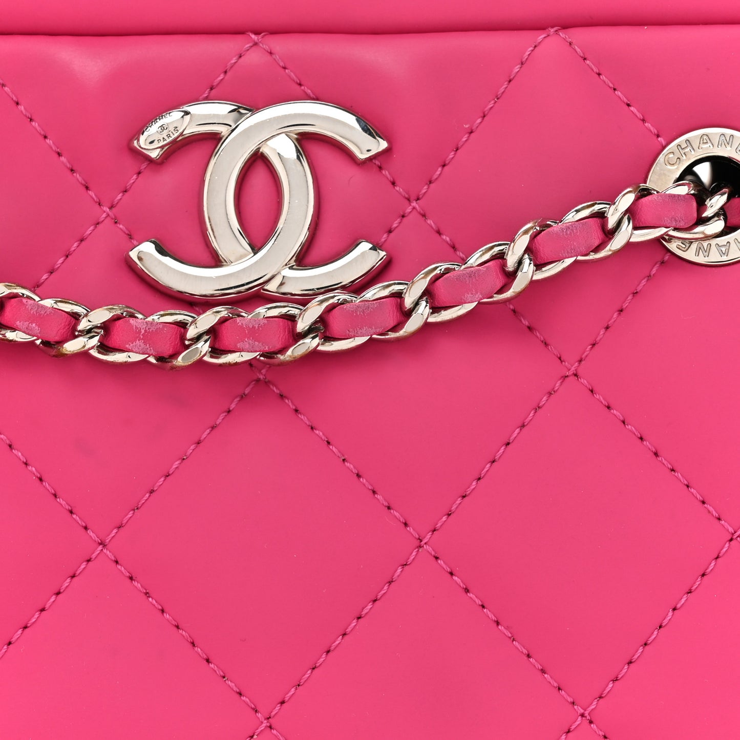 Rubber Quilted Lambskin Coco Rain Camera Bag Pink