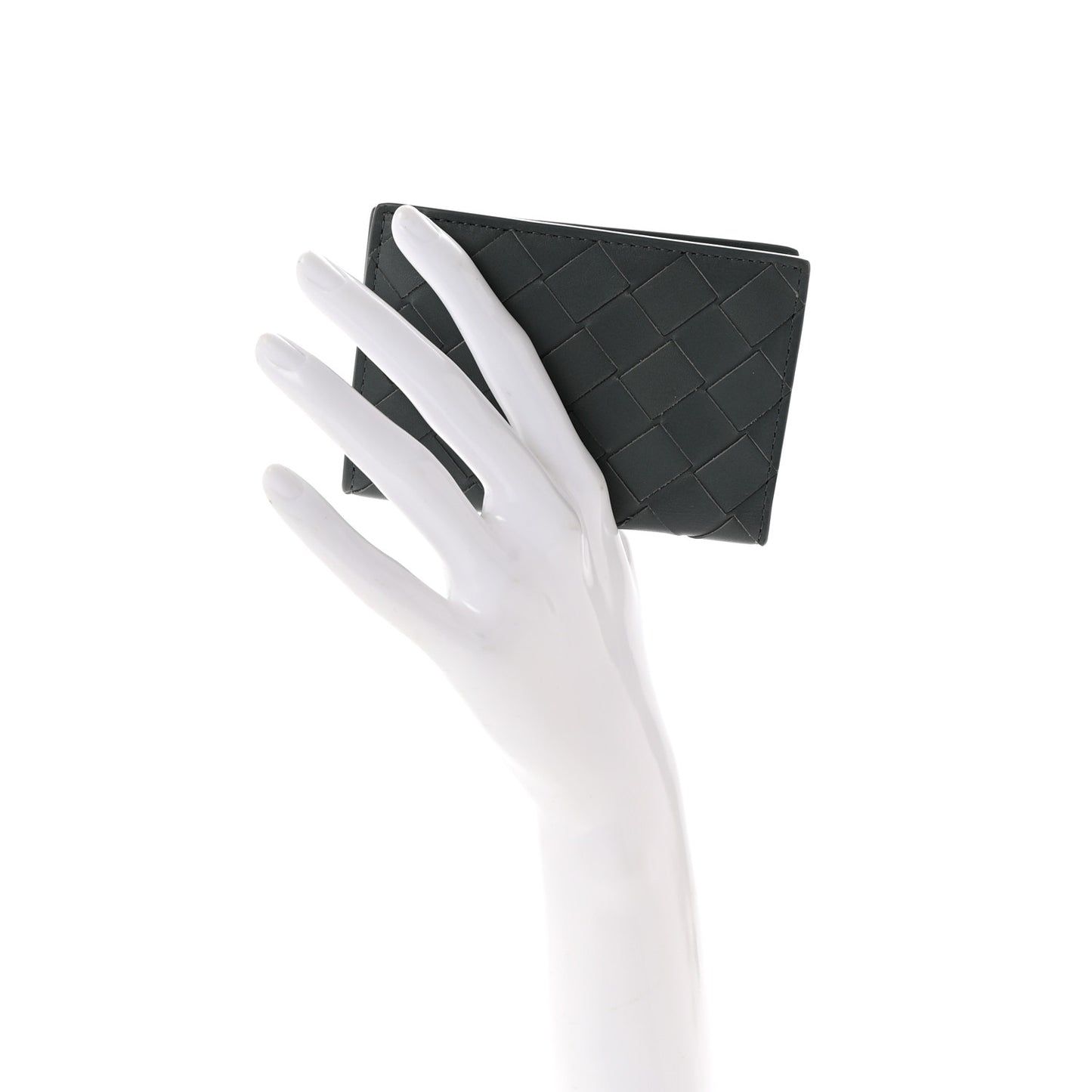 Nappa Maxi Intrecciato Bi-Fold Card Holder Thunder