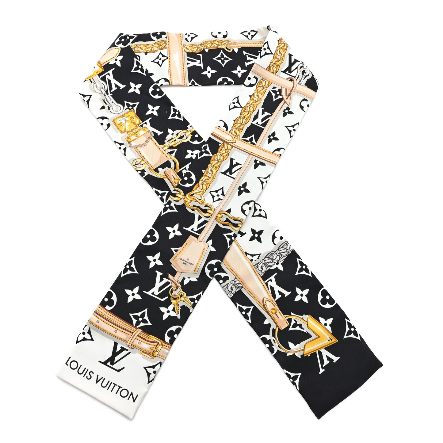 Silk Monogram Confidential Bandeau Black