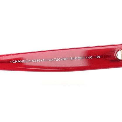 Chanel Acetate Round Chain Sunglasses 5489-A Burgundy 5 of 8