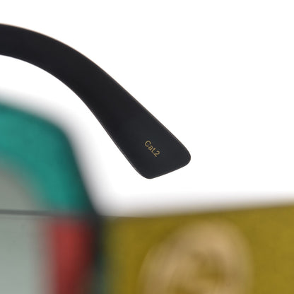 Gucci Square Frame GG0102S Sunglasses Glitter Red Black Green 7 of 9