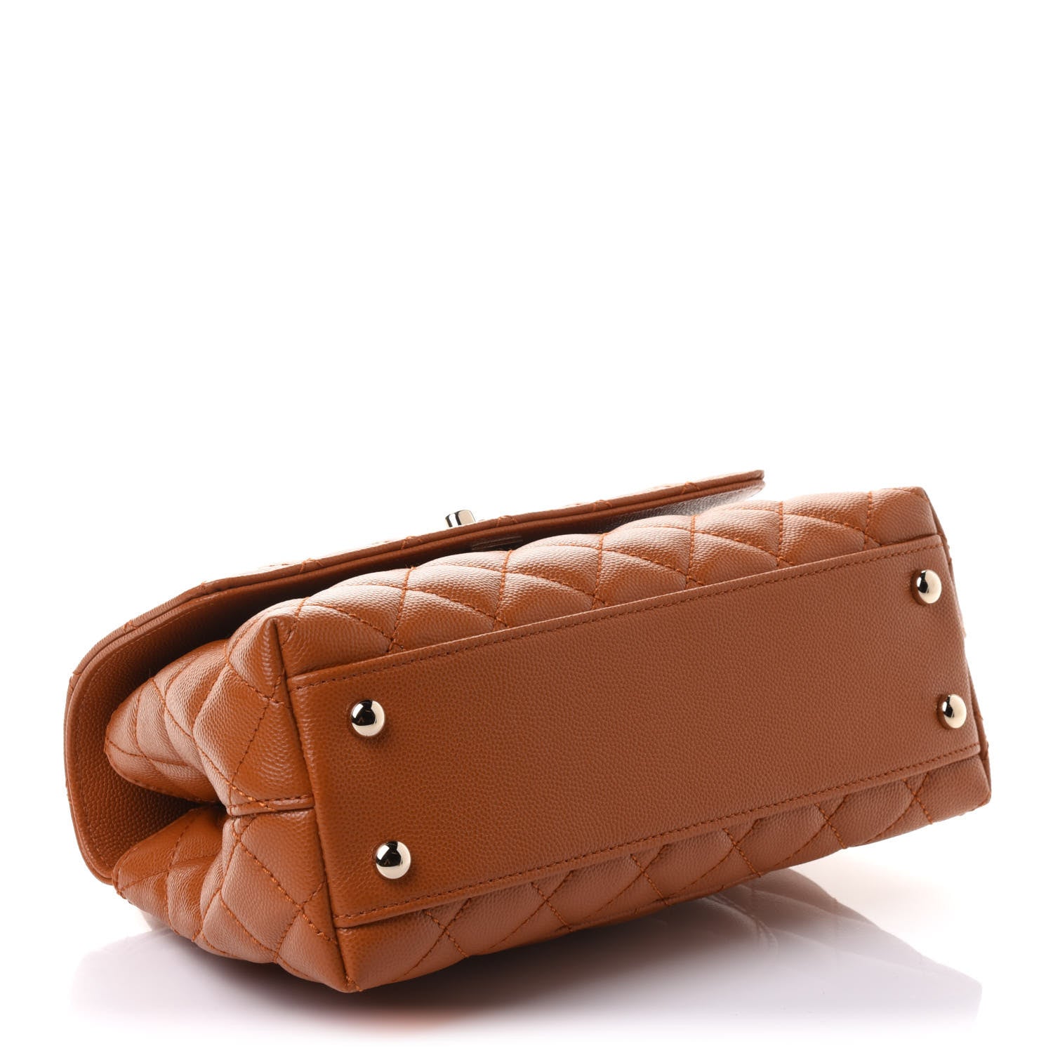 Chanel Caviar Quilted Mini Coco Handle Flap Light Brown 4 of 11